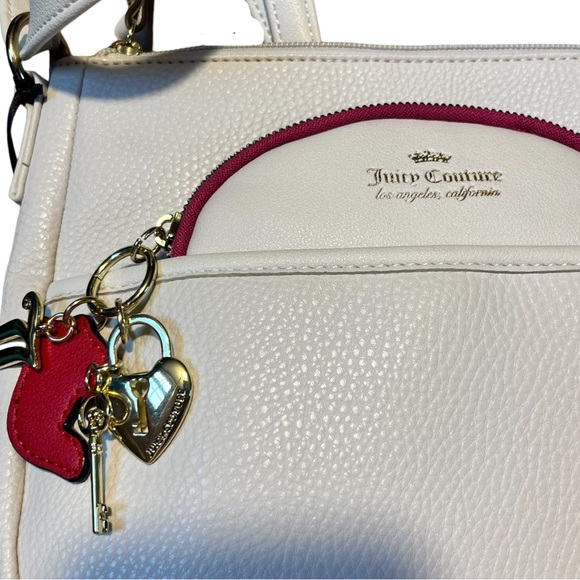 *NWT* Juicy Couture Womens Charm School Satchel Handbag in Cream - Picture 2 of 9